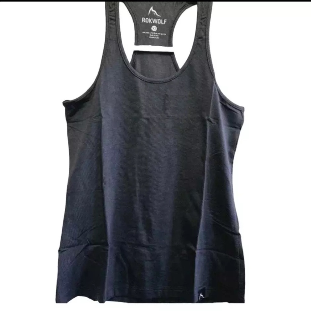 Rokwolf Women's Pima Cotton Modal Lounge Racerback Tank Shirt Iron Gate Gray